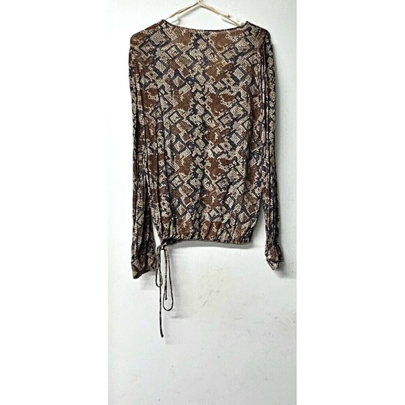 LUCKY BRAND Long Sleeve Snake Print Bottom Adjustable String Breathable Shirt M - Picture 4 of 4